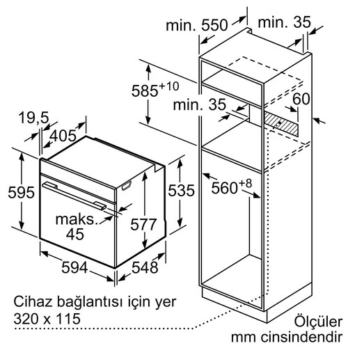  Profilo FXSA243S Siyah Ankastre Fırın
