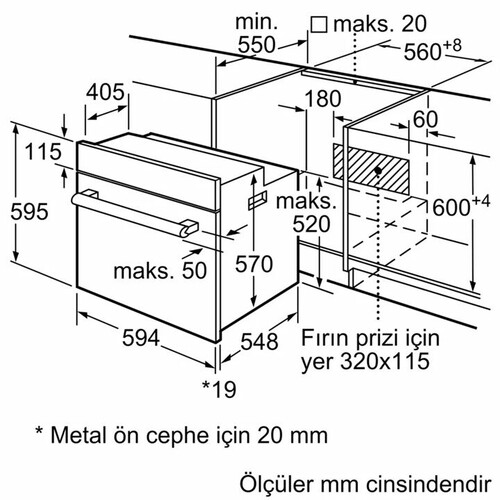  Bosch HBF011BR0T 66 lt Ankastre Fırın