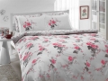 Taç Linore  Percale Nevresim Takımı Çift Kişilik Pembe