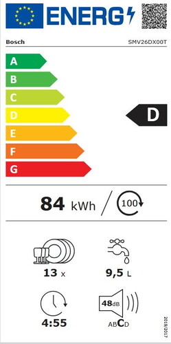  Bosch SMV26DX00T 6 Programlı Ankastre Bulaşık Makinesi
