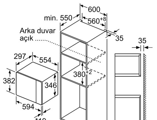  Bosch BFL524MG2 20 lt Ankastre Mikrodalga Fırın