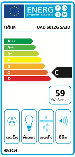  Uğur UAD 6012G SA3D Siyah Duvar Tipi Davlumbaz