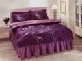 Taç Nelly Çift Kişilik Saten Uyku Seti Lila