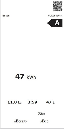  Bosch WGK264Z0TR 1400 Devir 11 kg Çamaşır Makinesi