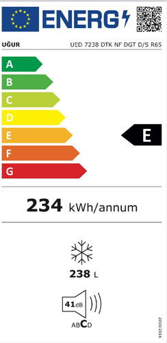  Uğur UED 7238 DTK NF DGT D/S R65 7 Çekmeceli Dikey No Frost Derin Dondurucu