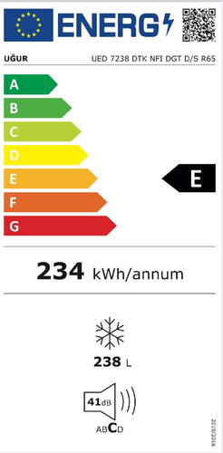  Uğur UED 7238 DTK NFI DGT D/S R66 7 Çekmeceli Dikey No Frost Derin Dondurucu