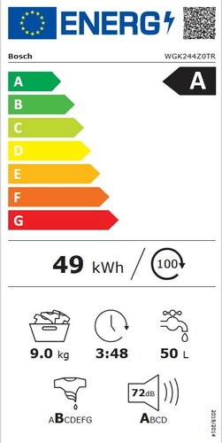  Bosch WGK244Z0TR 9 kg 1400 Devir Çamaşır Makinesi