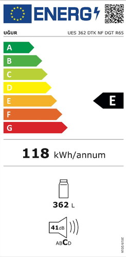  Uğur UES 362 DTK NF DGT R65 Tek Kapılı No Frost Buzdolabı