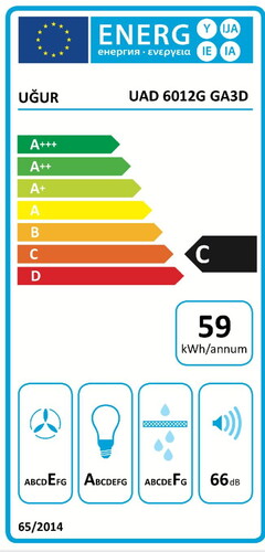  Uğur UAD 6012G GA3D Gri Duvar Tipi Davlumbaz