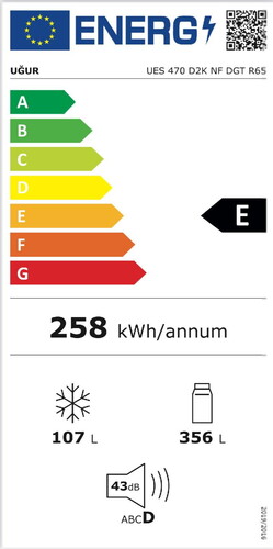  Uğur UES 470 D2K NF DGT R65 Çift Kapılı No Frost Buzdolabı