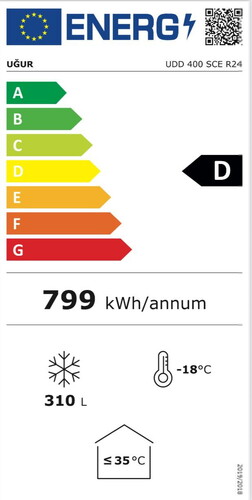  Uğur UDD 400 SCE Eğik Sürme Cam Muhafaza Dolabı