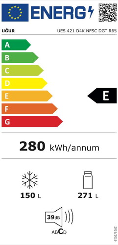  Uğur UES 421 D4K NFSC DGT R65 Gardırop Tipi No Frost Buzdolabı