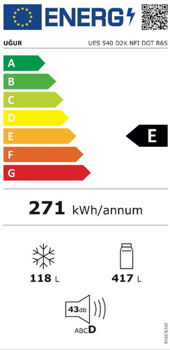  Uğur UES 540 D2K NFI DGT R65 Çift Kapılı No Frost Buzdolabı