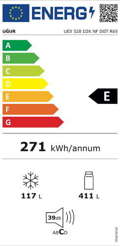  Uğur UES 528 D2K NF DGT R65 Çift Kapılı No Frost Buzdolabı