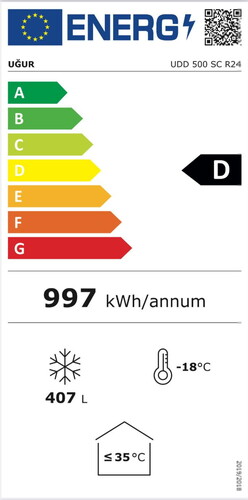  Uğur UDD 500 SC R24 Sürme Camlı Muhafaza Dolabı 407 L