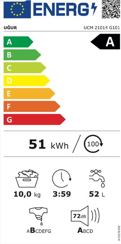  Uğur UCM 21014 G101 10 kg 1400 Devir Çamaşır Makinesi