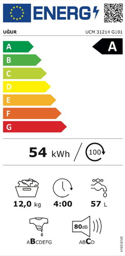  Uğur UCM 31214 G101 12 kg 1400 Devir Çamaşır Makinesi