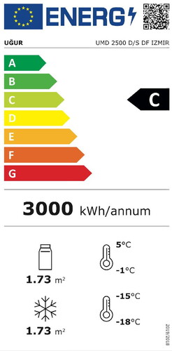  Uğur UMD 2500 D/S DF İZMİR No Frost Market Tipi Soğutucu 1104 L