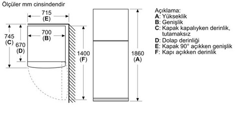  Profilo BD2055LENN Çift Kapılı No Frost Buzdolabı
